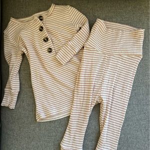Lou Lou and Company Hannah Ribbed Top and Bottoms 3-6 Months